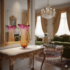 Vaso Murano Moskow Rosa e Âmbar