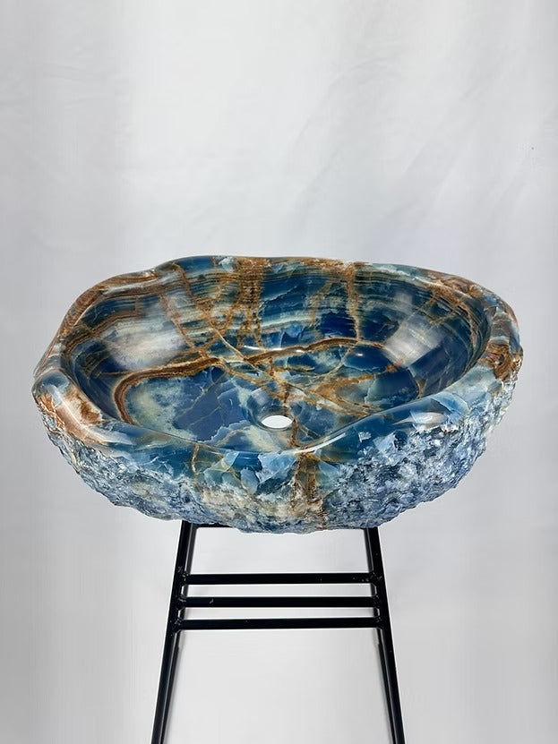 Cuba Esculpida Ônix Azul Argentino Bruto