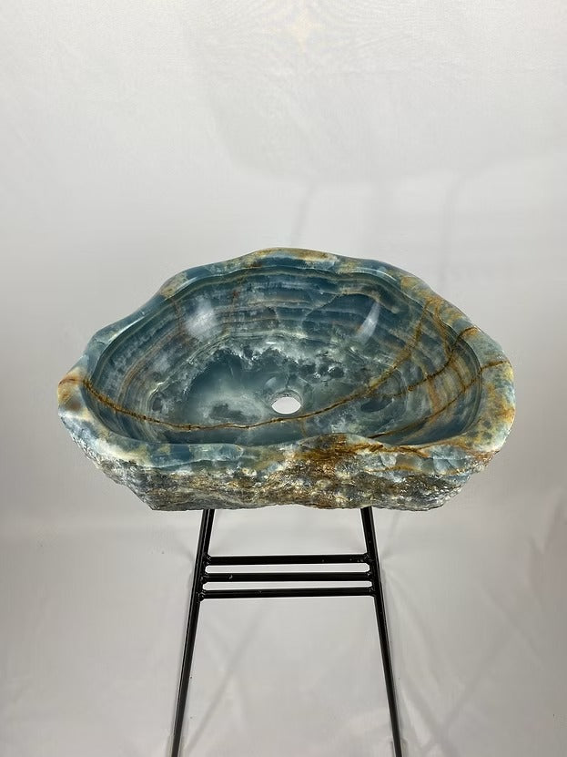 Cuba Esculpida Ônix Azul Argentino Bruto