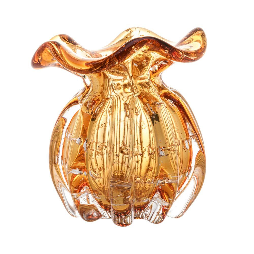 Vaso Murano Âmbar Dourado Italy