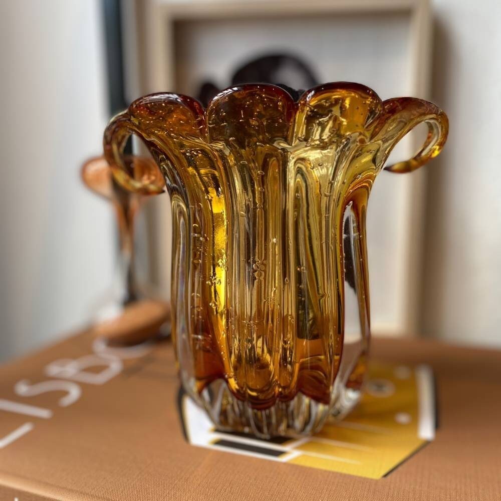 Vaso Murano Âmbar Lapozzo