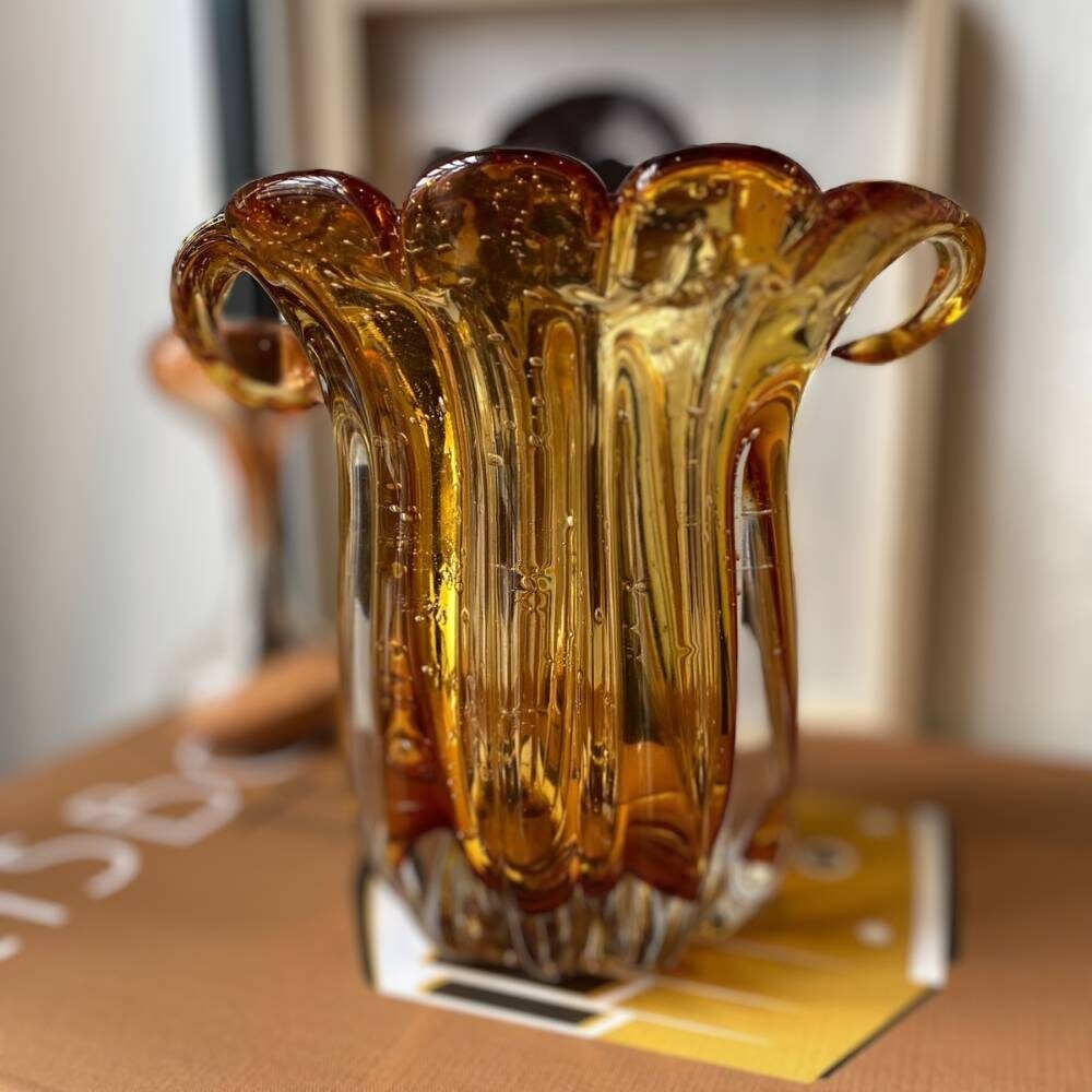 Vaso Murano Âmbar Lapozzo