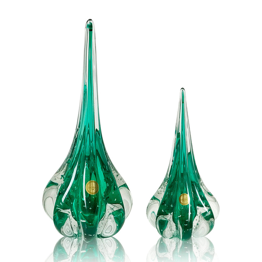 Kit 2 Esculturas Cristal Murano Gota Veneza