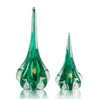 Kit 2 Esculturas Cristal Murano Gota Veneza