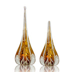 Kit 2 Esculturas Cristal Murano Gota Veneza