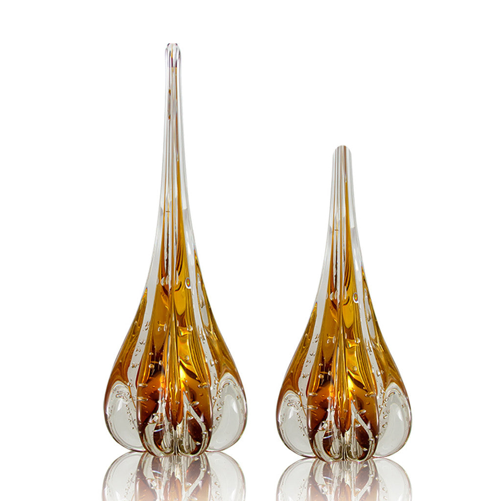 Kit 2 Esculturas Cristal Murano Gota Veneza