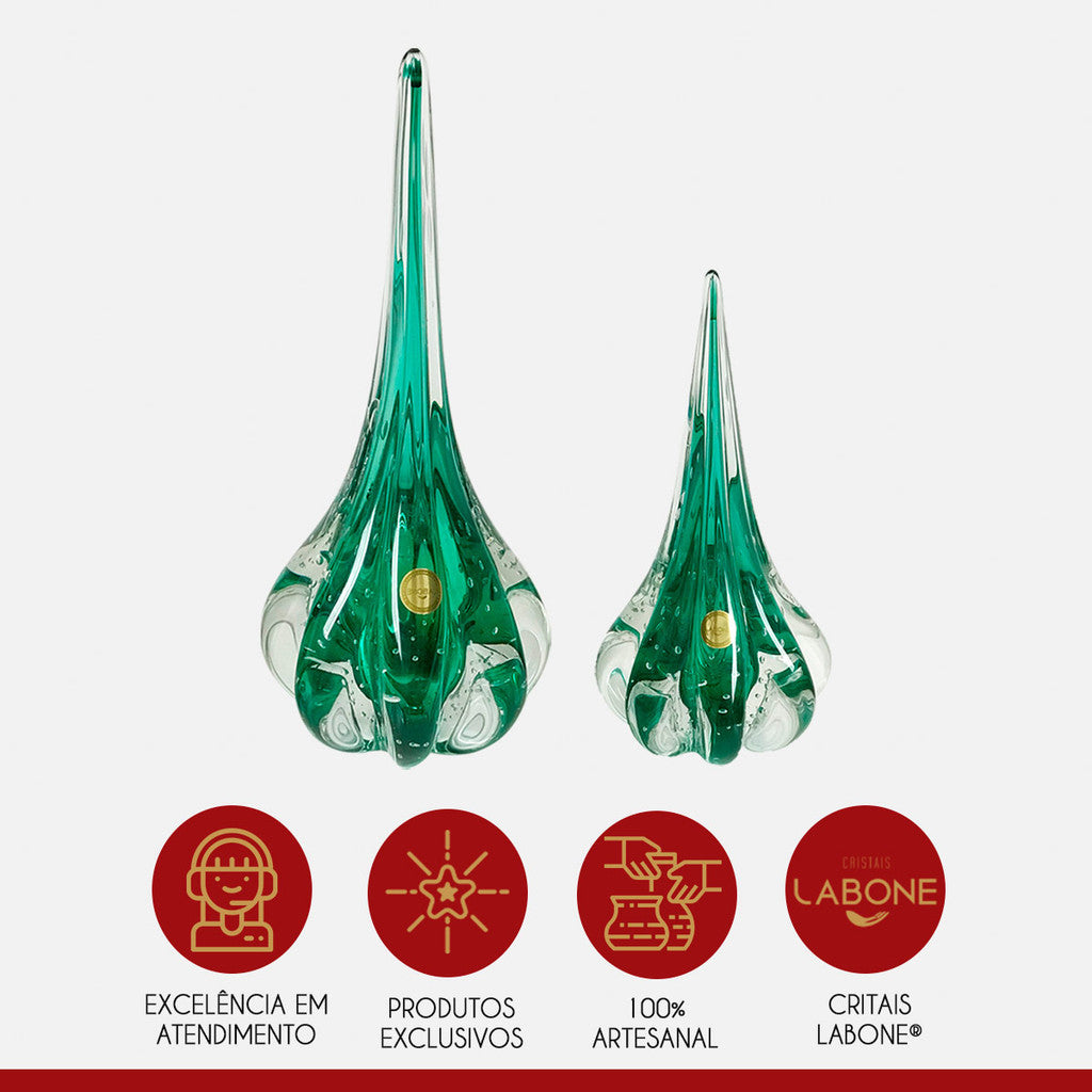 Kit 2 Esculturas Cristal Murano Gota Veneza