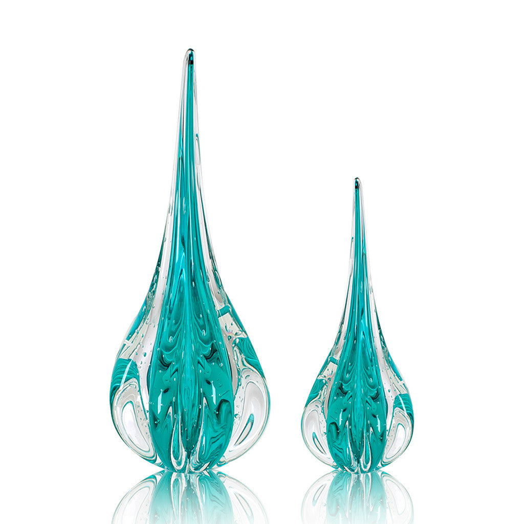 Kit 2 Esculturas Cristal Murano Gota Veneza