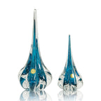 Kit 2 Esculturas Cristal Murano Gota Veneza