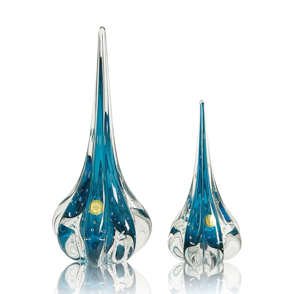 Kit 2 Esculturas Cristal Murano Gota Veneza